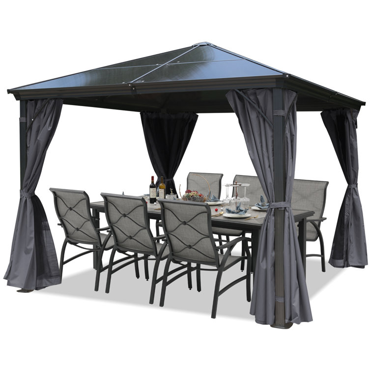 ABCCANOPY The Polycarbonate Roof Gazebos 10 Ft. W x 10 Ft. D Aluminum